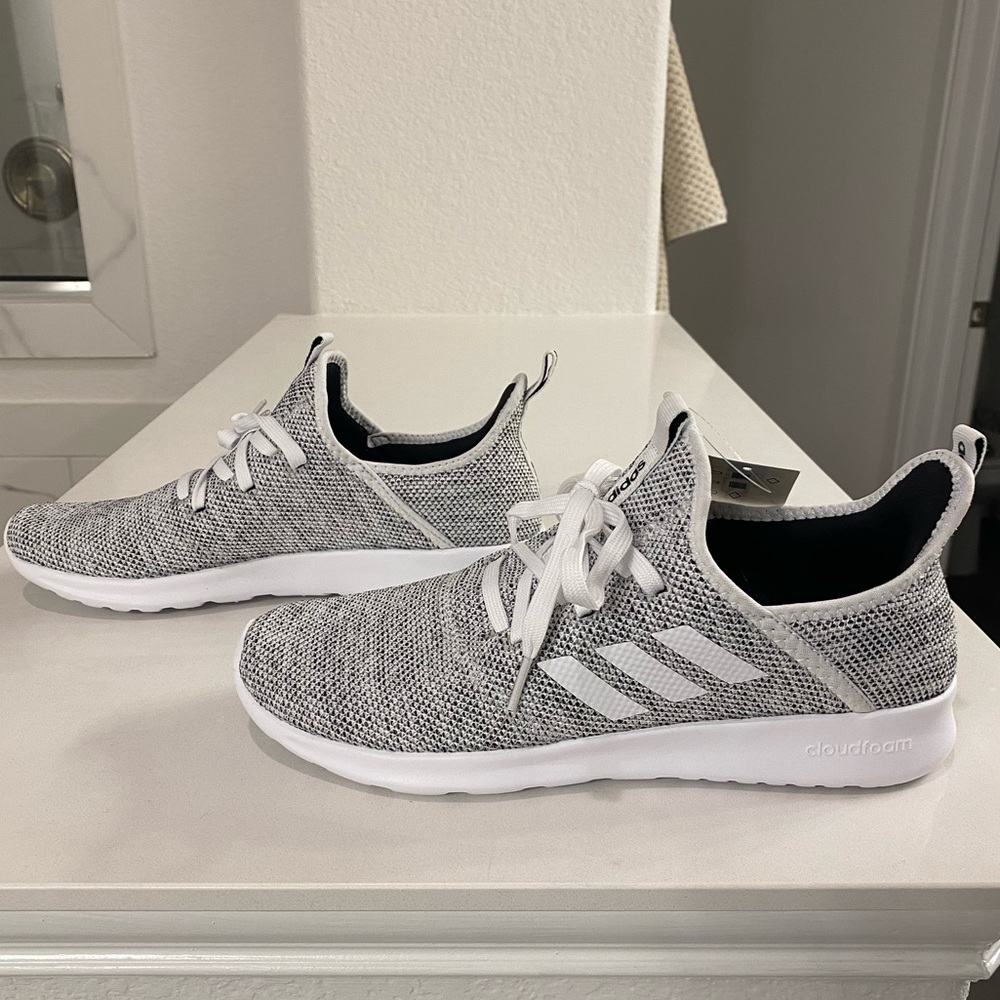 Adidas Cloudfoam Pure White Running Shoes